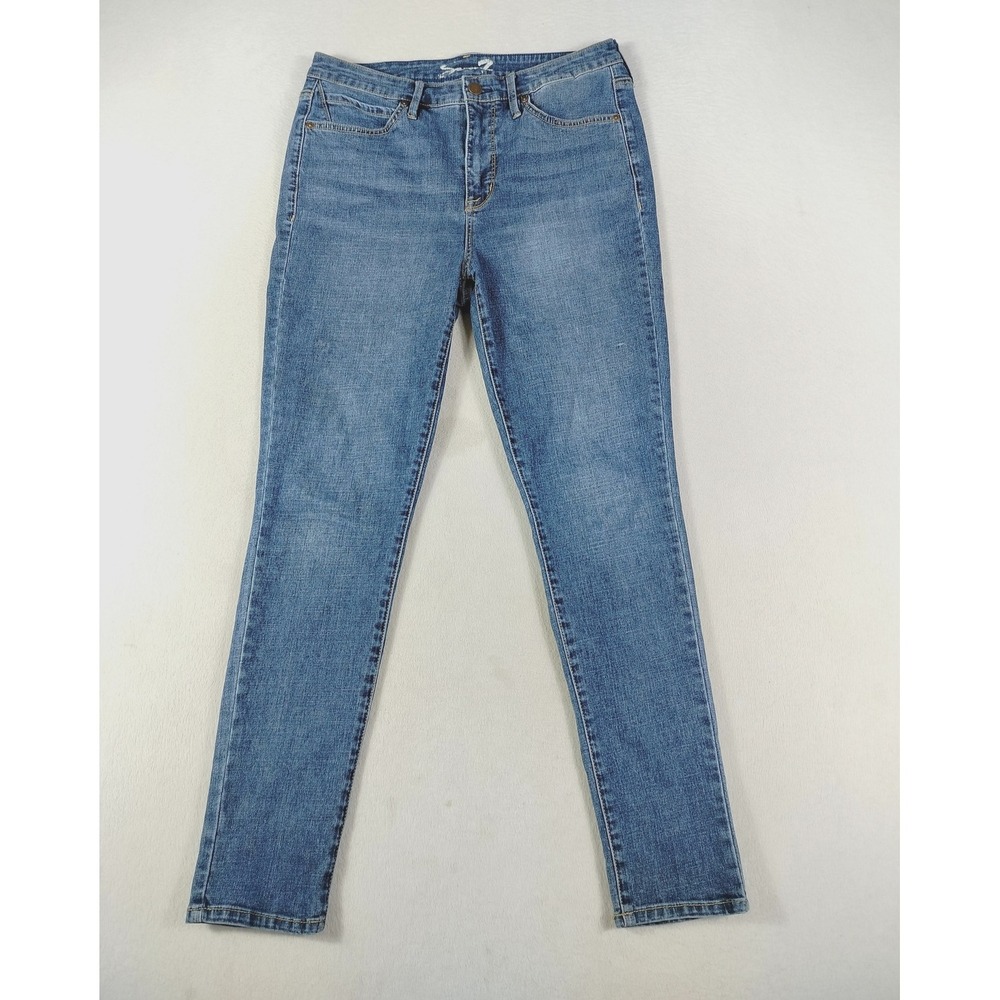 Seven7 Jeans Womens 10 Blue Mid Rise Skinny Stretch Denim Casual Slim‎ Fit